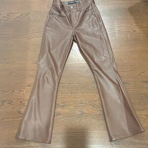 Veronica Beard Brown faux leather  Flare Pants